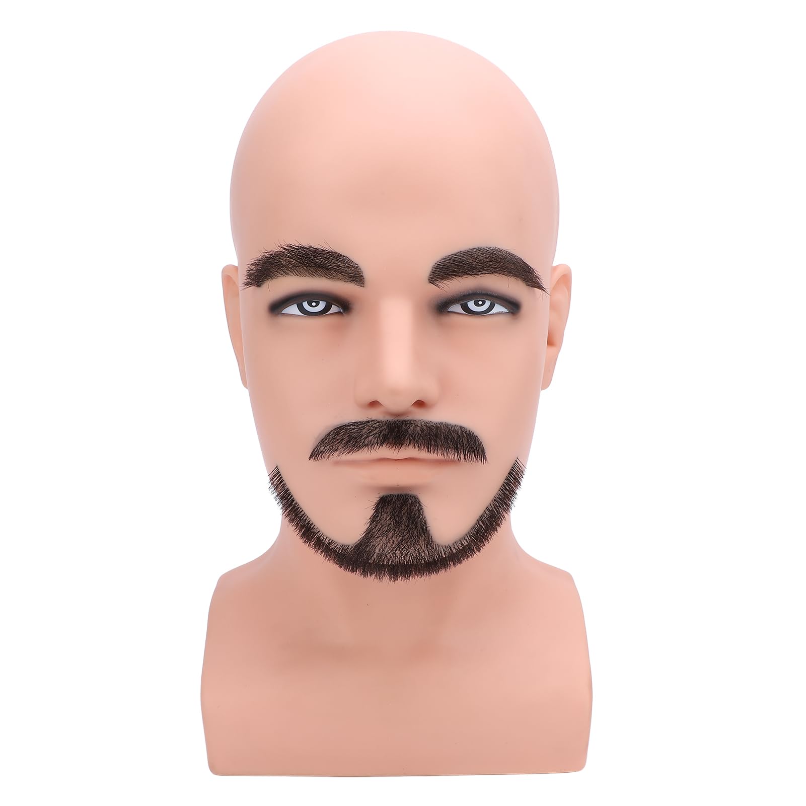 Generic Männlicher Schaufensterpuppenkopf mit Bart für Professionelle Bartpflege und Präsentation, Sicheres und Robustes PVC-Material, 1 Stück
