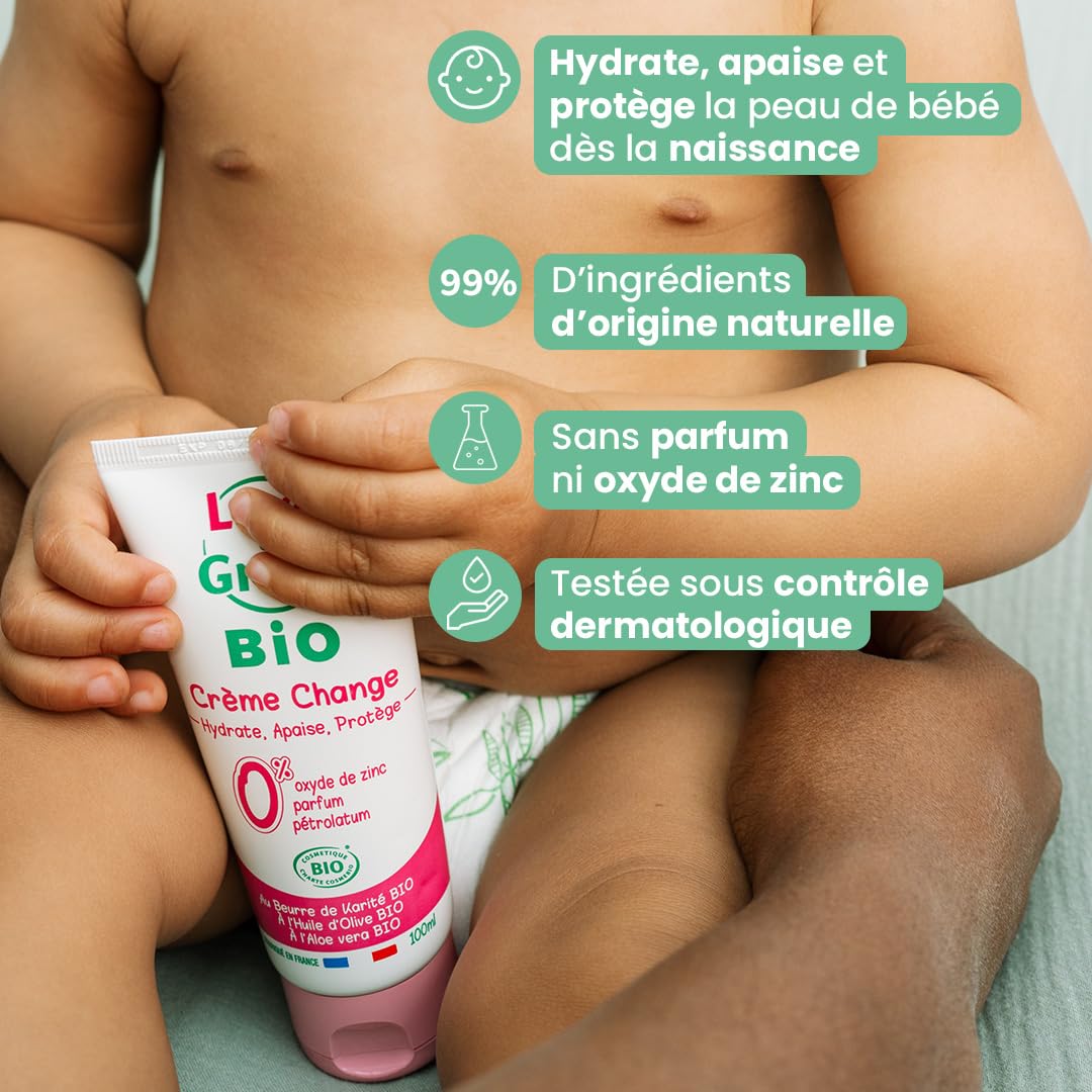 Love & Green - Crème change 100ml - Fabriqué en France