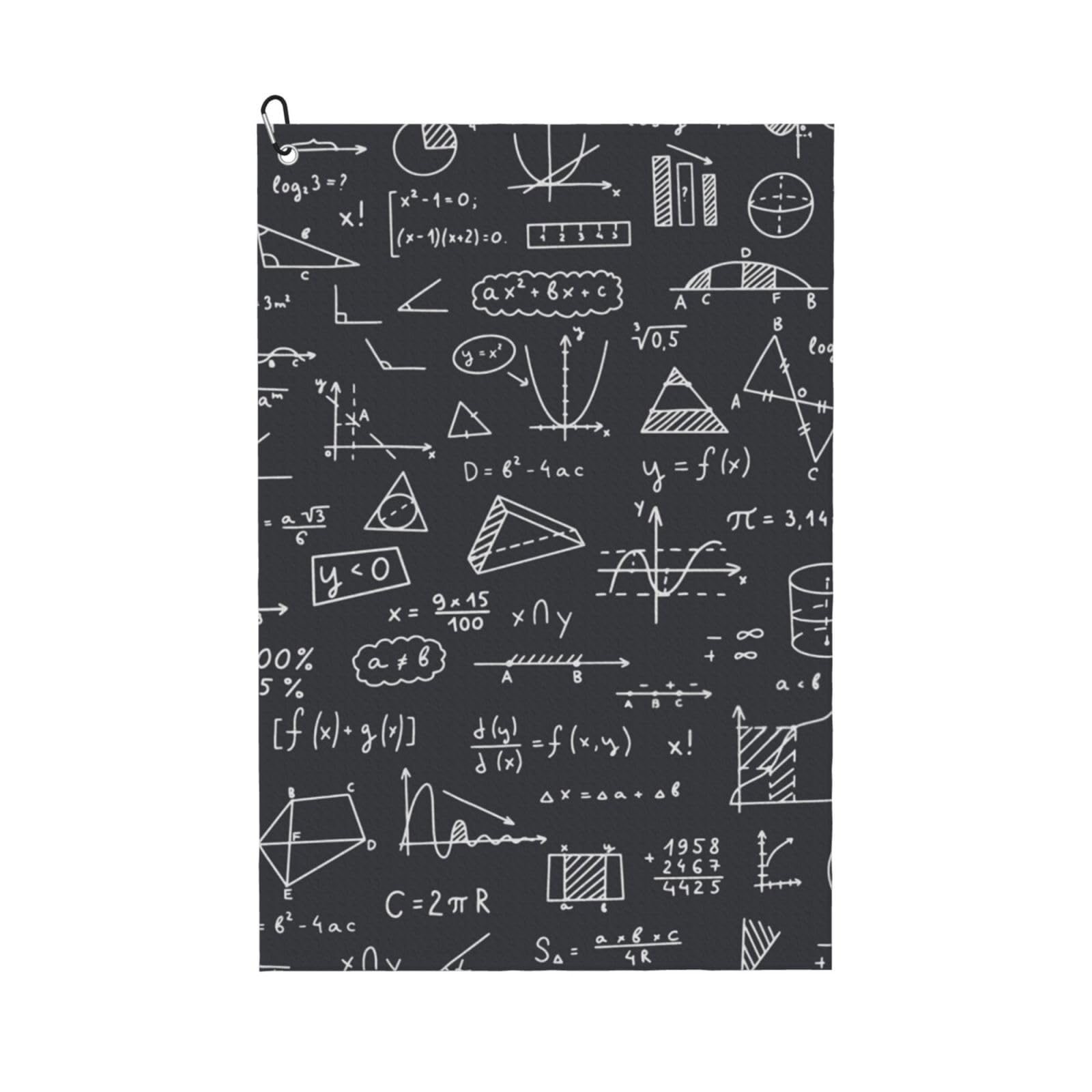 Hnnkloy Math Teacher Gifts, 16x24 in Portable Waffle Golf Towels with Carabiner Clip for Golf Bag