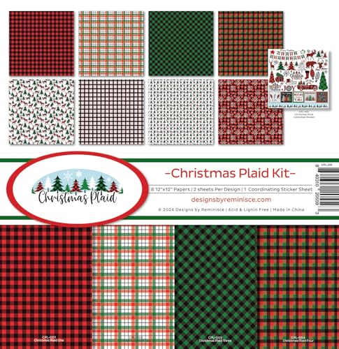 Reminisce Christmas Plaid Scrapbook Collection Kit