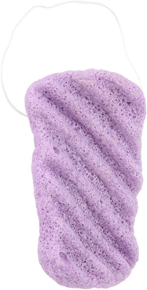 DEWIN Konjac Sponge Natural Long Wave Type Large Body Facial Care Sponges Purple