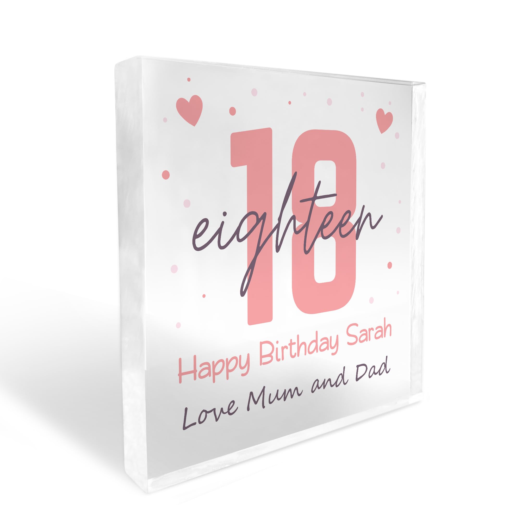 Red Ocean PERSONALISED 16th 18th 21st 30th Birthday Gifts For Daughter Granddaughter Girl Gift For Her Acrylic Block Keepsake