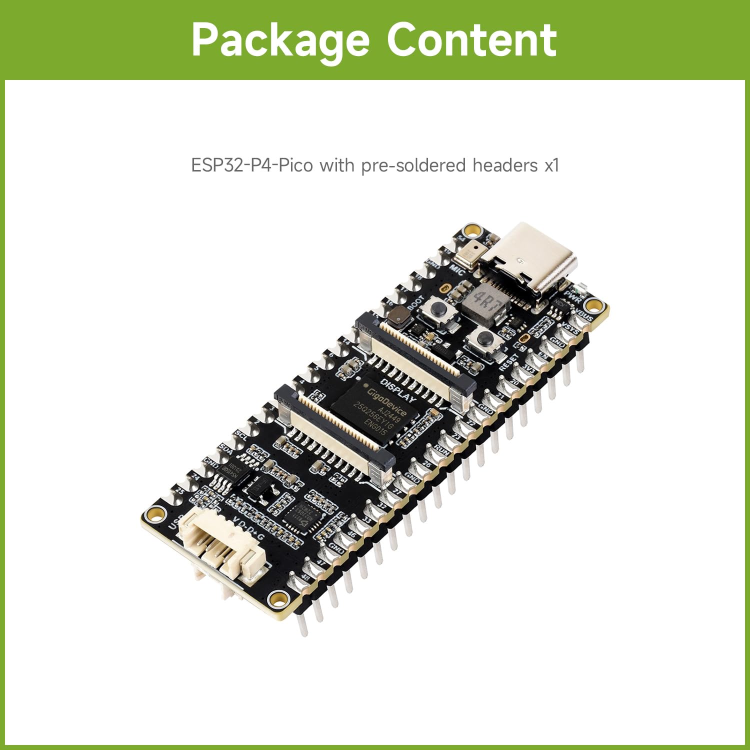 Waveshare ESP32-P4-Pico High-Performance Development Board, Featuring ESP32-P4, RISC-V Dual-Core and Single-Core Processors, and Advanced Human-Machine Interfaces, with Pre-soldered Headers