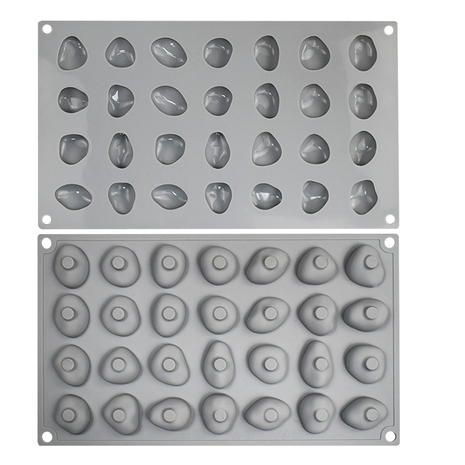 2pezzi Stampo Silicone Cavità Forma Pietra per Cioccolatini Mousse Caramelle Decorazione Torte Fondente Vassoi Ghiaccio
