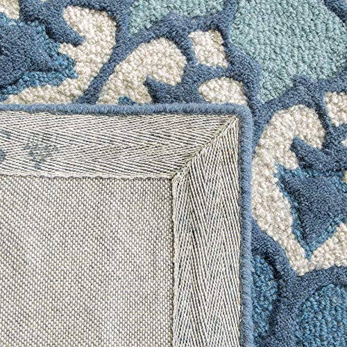 Safavieh Bellagio Collection 8' X 10' Ivory/Blue Blg610G Handmade Medallion Premium Wool Area Rug #TOP4