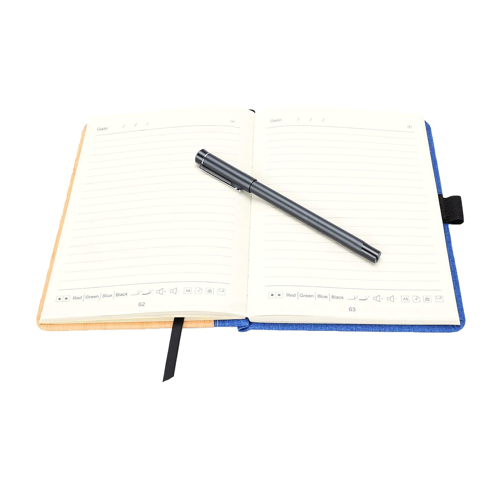 Goshyda Penna da Scrittura Intelligente con Notebook, Penna di Sincronizzazione Digitale Bluetooth con Riconoscimento della Scrittura OCR, Archiviazione Offline, per Tablet Smartphone (BLUE)