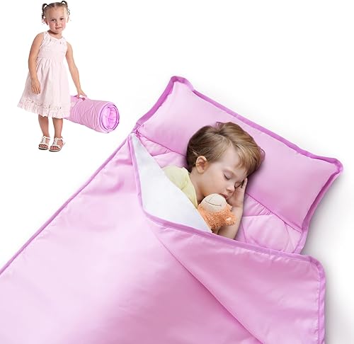 Tapete para siesta con manta, tapete para niños pequeños y niñas, tapete para siesta para guardería, preescolar, jardín de infantes, saco de dormir