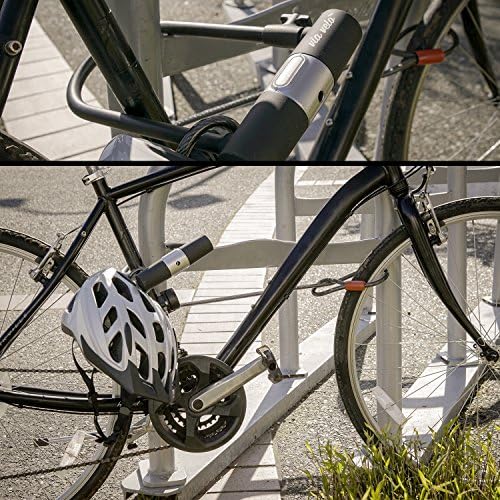 via velo Bike U Lock For 2 Bikes with Cable Heavy Duty Bicycle U Lock shackle with 2 Keys and Weatherproof Shock Lock Set, Bike Tire Lock For Road Bike Mountain Bike Electric Bike Folding Bike