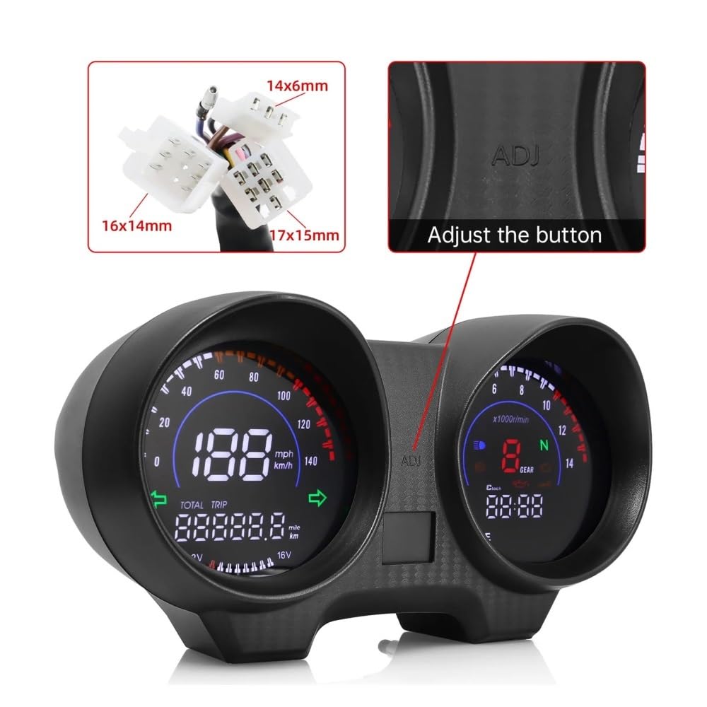 Contagiri moto strumento Per MAX125 Moto Digitale per RX110 per Brasile CG per TITAN150 per Fan150 Contachilometri Contagiri Display LED