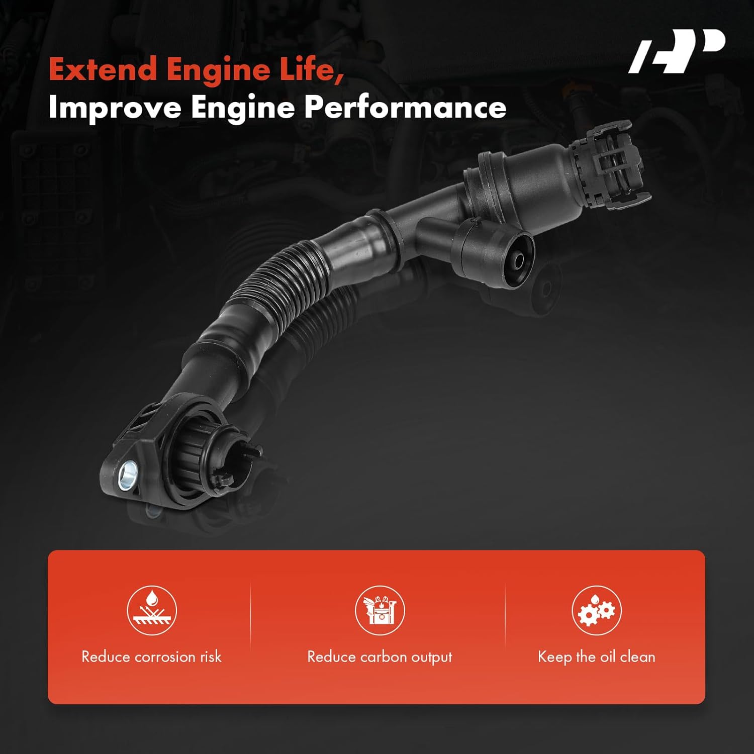 A-Premium Engine Crankcase Breather Hose Compatible with BMW X5 2011-2013, 550i xDrive 2011-2013, 550i GT xDrive 2010-2012, 650i xDrive 2012, 750i 2009-2012, 750Li, X6