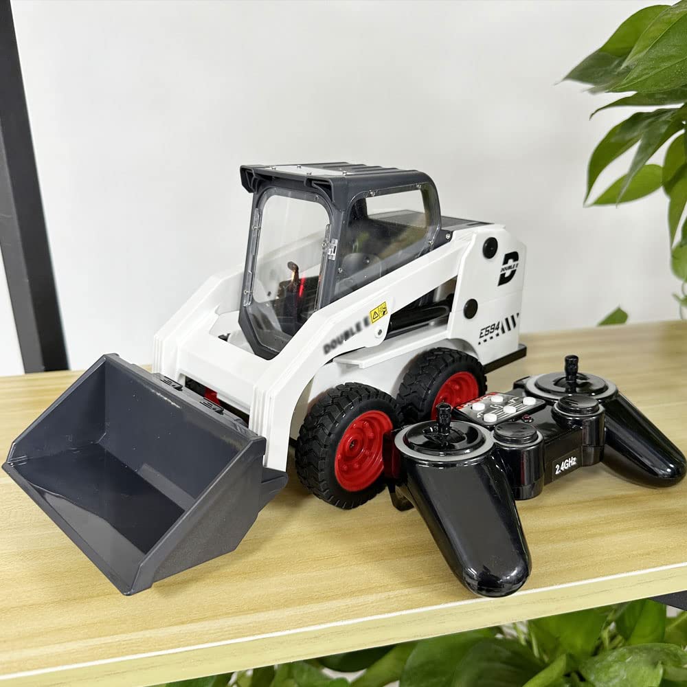 ZRYYWAN 1/14 RC Truck Loader, 2.4G Electric Remote Control Bulldozer 360 ° Rotating LED Lighting Engineering Model Excavator, Digger Construction Truck Birthday Xmas Gift for Kids Adults Boy Girl