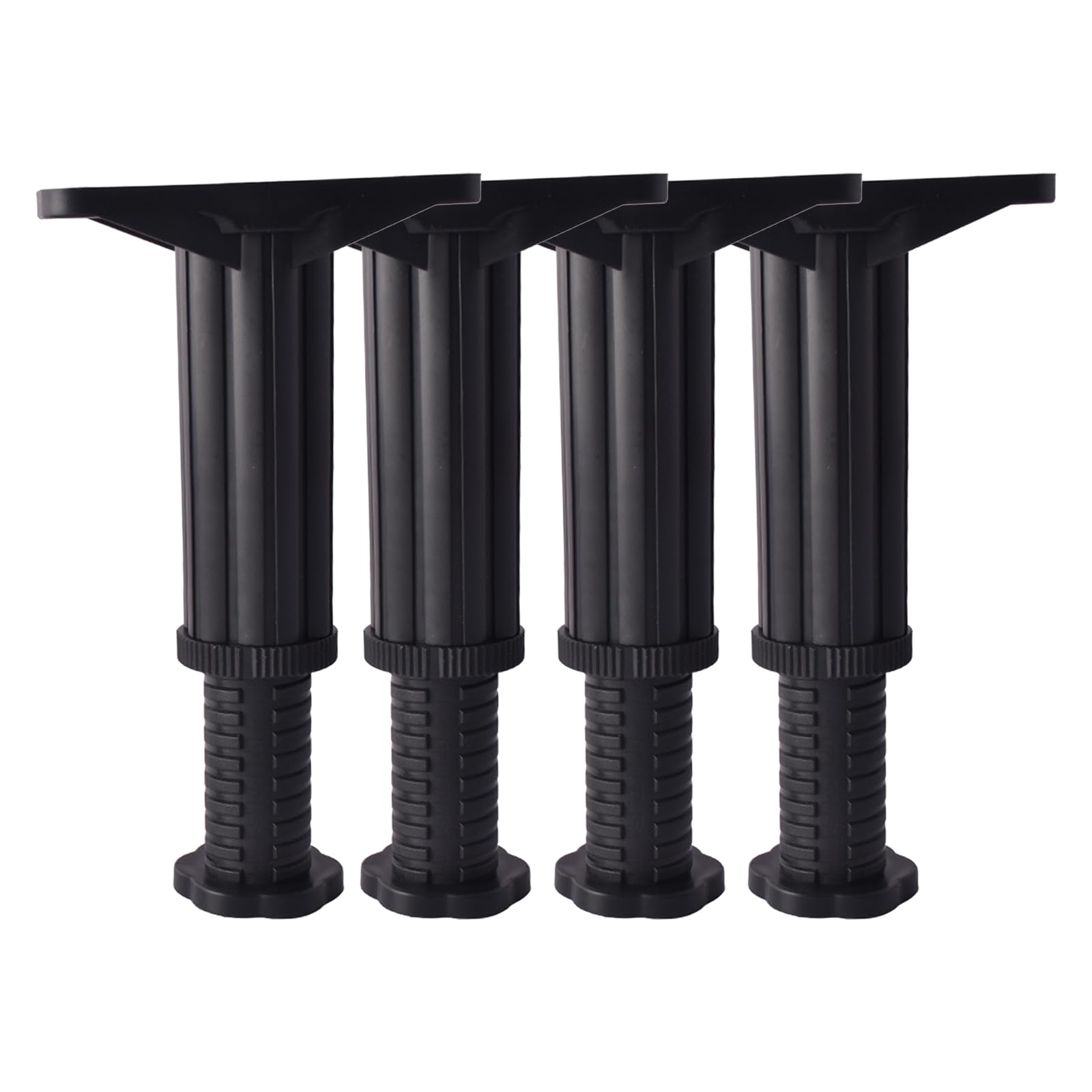 KOVNISE 4Pcs Adjustable Bed Frame Support Legs 7.48-12.60 inch Support Legs Replacement with Linking Tabs for Bed Center Slat/Furniture Plastics Slats Support