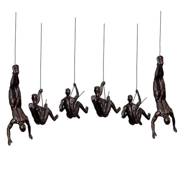Tauzveok Arte de la Pared Escultura de Metal Sculpture Bungee Hombre Salto Escalada Abseiling Trio…