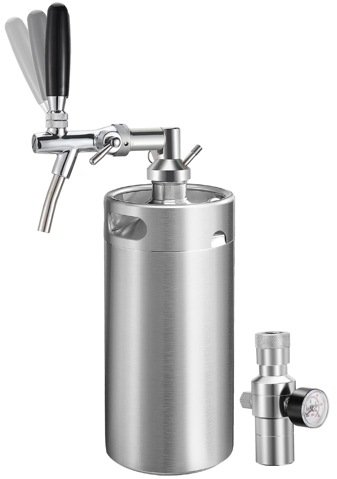 128OZ Mini Keg Growler with Adjustable Faucet, Upgrade Growler Tap System 3.6L Stainless…