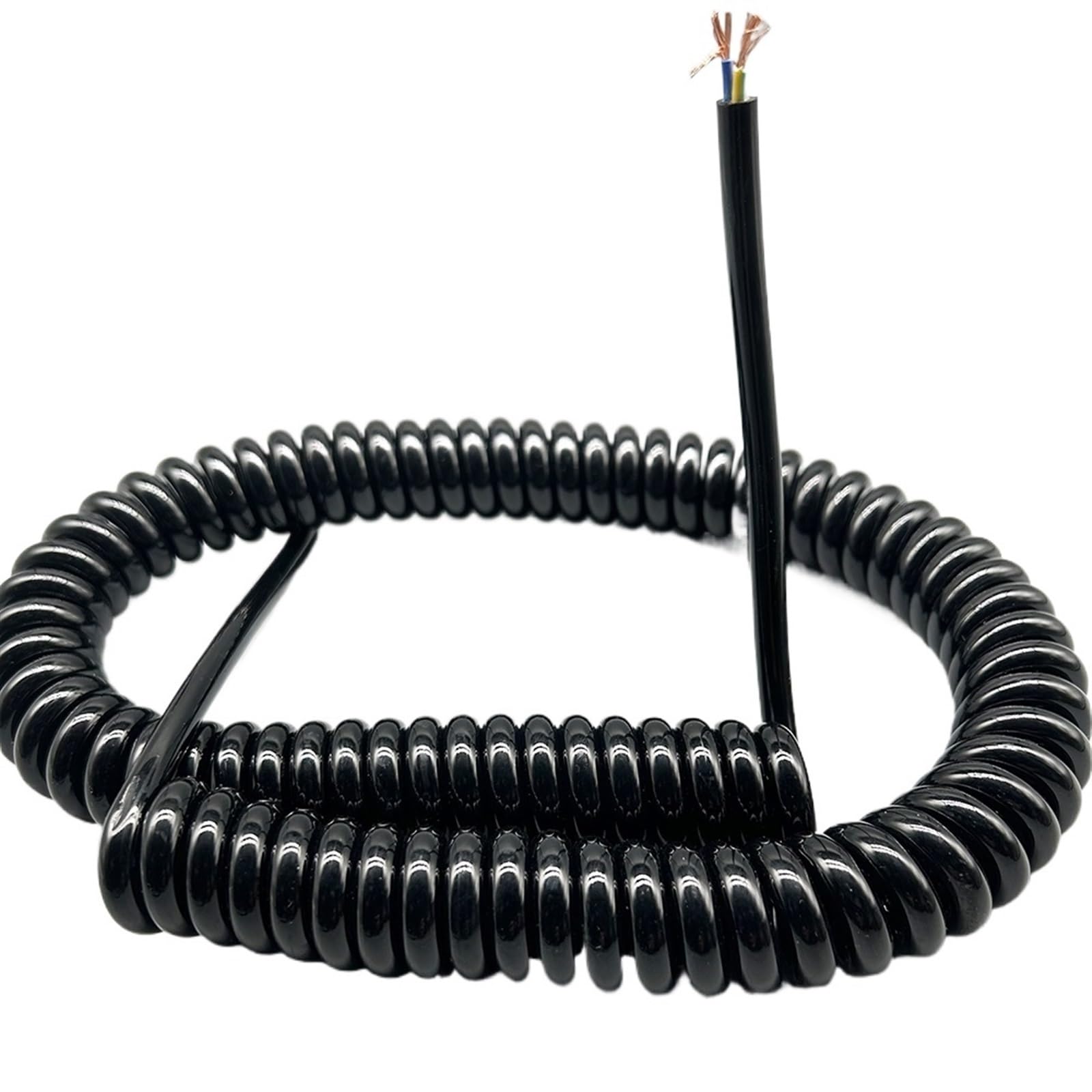 Cable de alimentación de 3 núcleos en espiral de 1 metro flexible de red