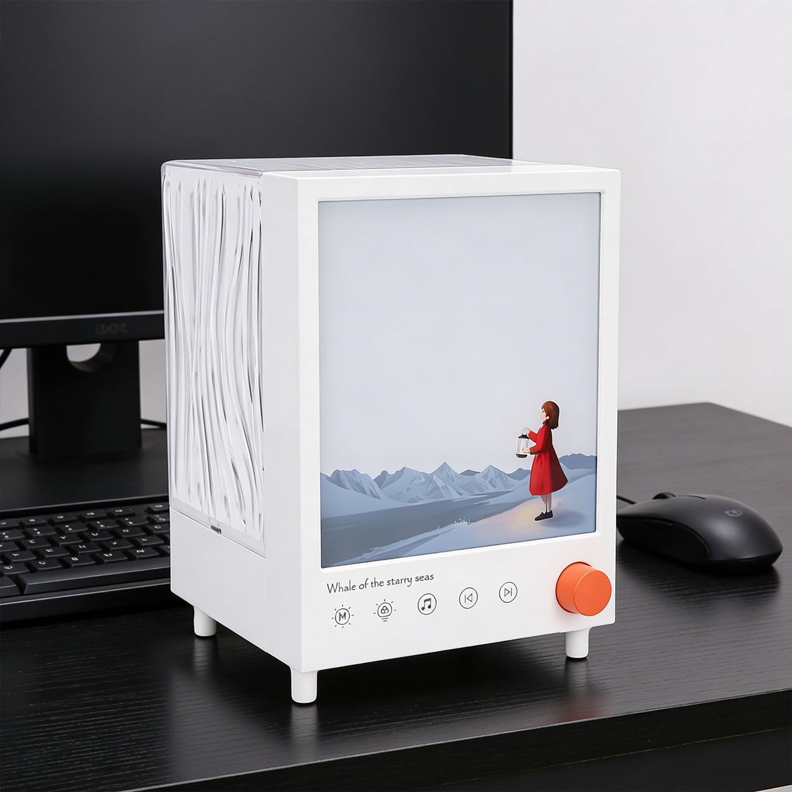 Bewinner Umgebungsprojektionslicht, Bluetooth-Lautsprecher, Weißes Rauschen, Nachtlampe, 7 Farben mit Wasserwellen-Projektor, 8 Naturgeräusche, Nachtlicht für Schlafzimmer, 10 Stunden Tragbar,