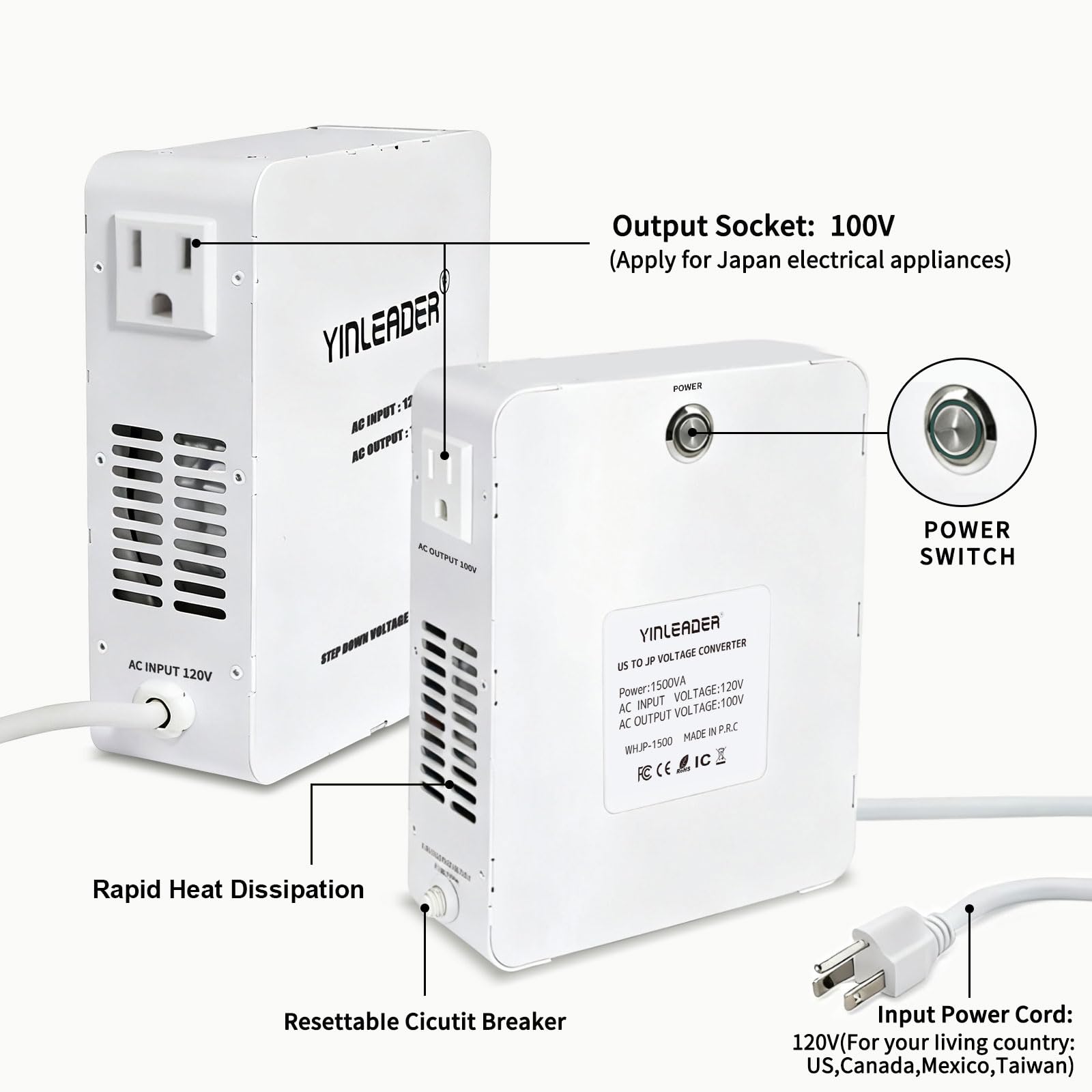 Amazon.com: 1500W US 120V to 100V JP Japan Voltage Converter Step