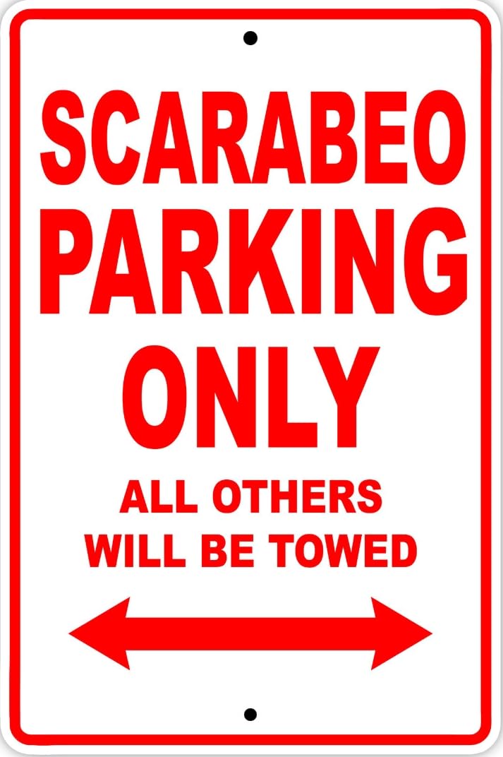 Scarabeo Parking Only Towed Bike Wall Decor Novelty Notice Metal Sign