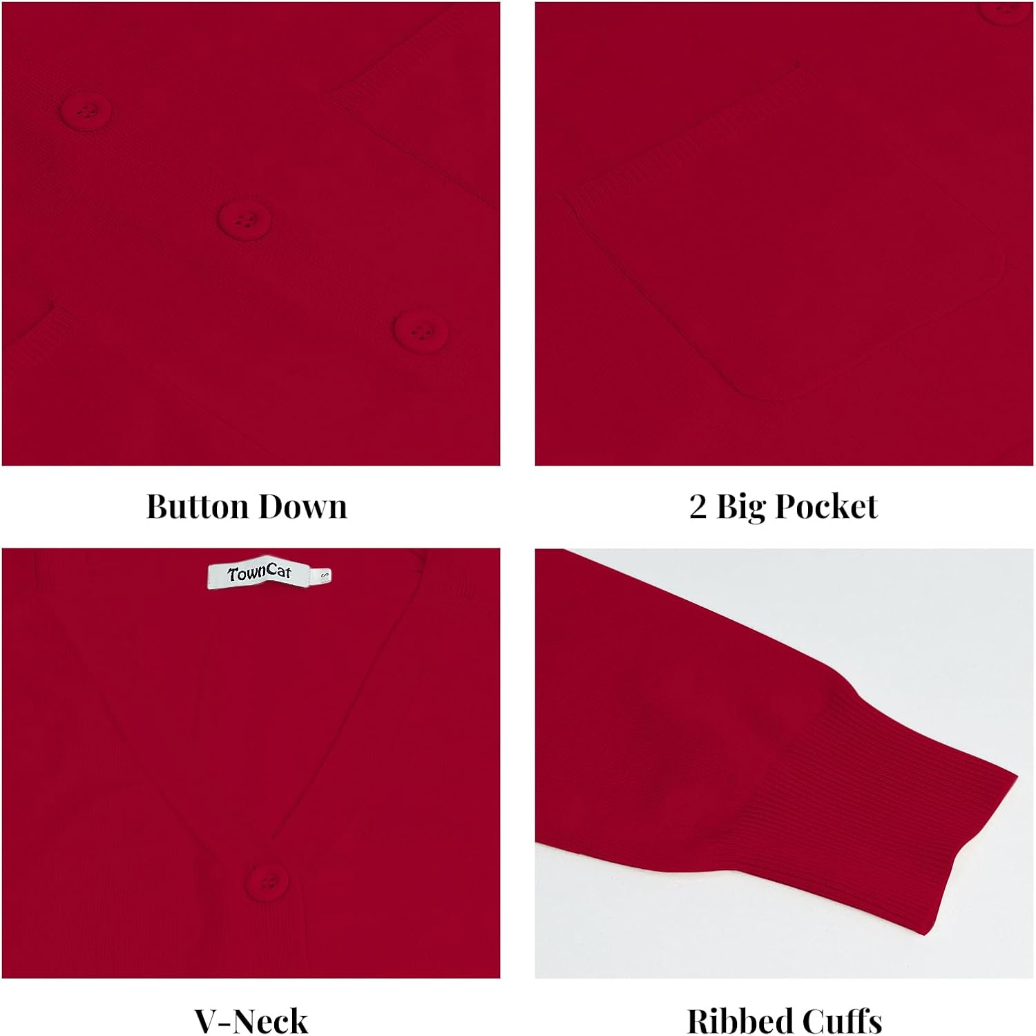 TownCat Womens Cardigans Sweater with Pocket Button Down, 2026 Spring Fall Knit Oversized Cardigan Sweaters Long Sleeve - Image 6