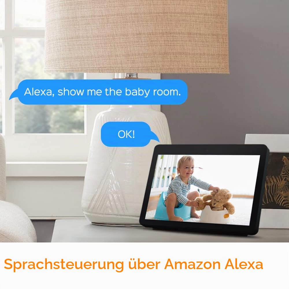 PANAMALAR WLAN IP Kamera, 3MP Innen Überwachungskamera 350°Schwenkbar FHD unterstützt LAN & WLAN Verbindung/Alexa/2 Weg Audio/Nachtsicht usw, Indoor Baby Kamera für Baby/Haustier PC Handy app