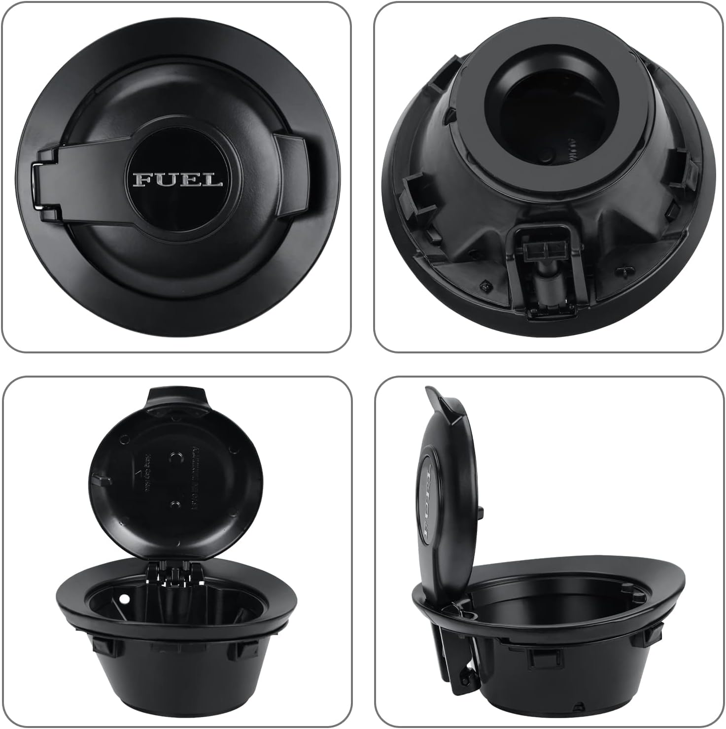 68250120AA Fuel Filler Door Cap Matte Black Gas Cover Cap Vapor Edition Compatible with 2008-2023 Dodge Challenger