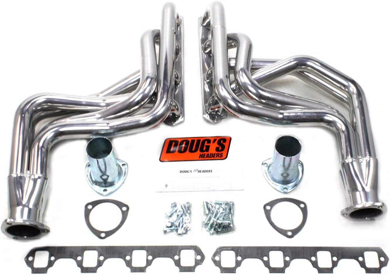 Doug's Headers (D623 1-3/4" 4-Tube Metallic Ceramic Coating Full Length Exhaust Header for Ford 260-351W with TCI or Mustang II Steering Swap