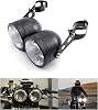 evomosa Motorcycle Dual headlight for Bobber Chopper Cafe Racer Head light with bracket
