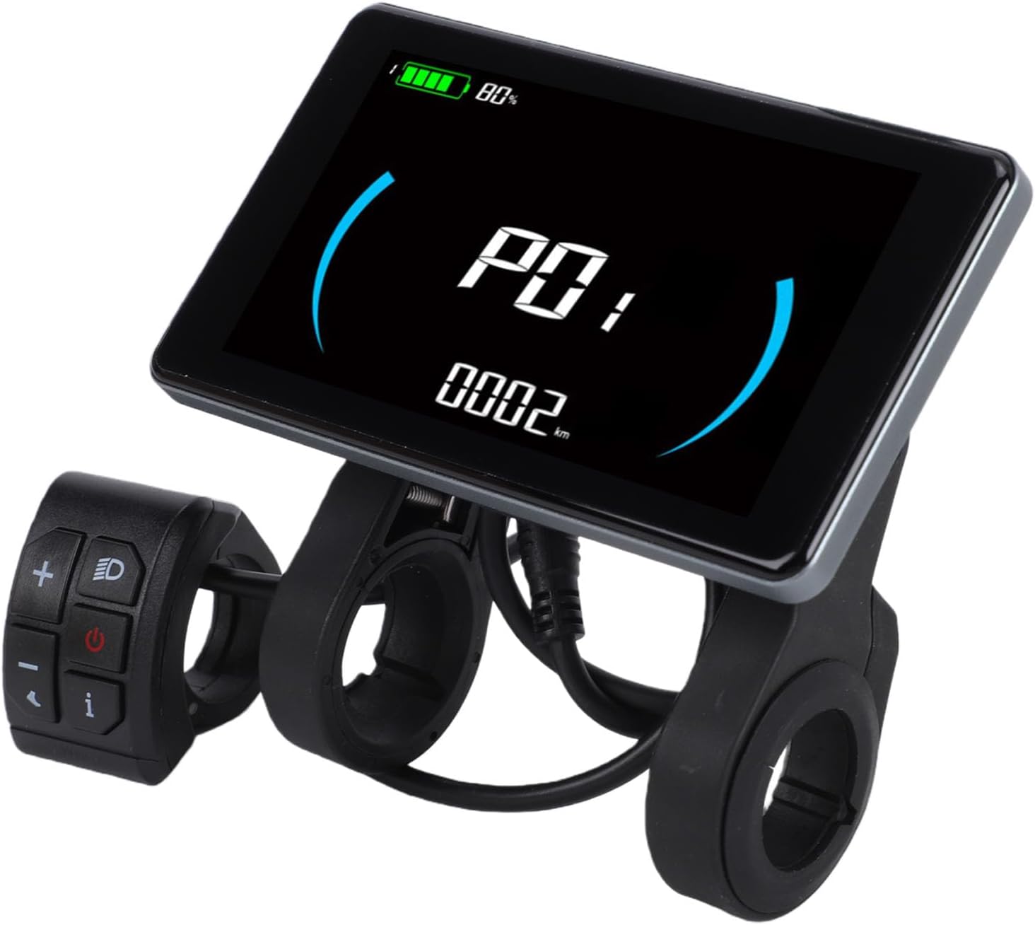 Electric Bike LCD Display, Multifunctional Interface with NFC Card Compatibility for Real Time Monitoring, 5 Pin 24V 36V 48V 60V Cycling Computer Screen, Horizontal Layout ABS
