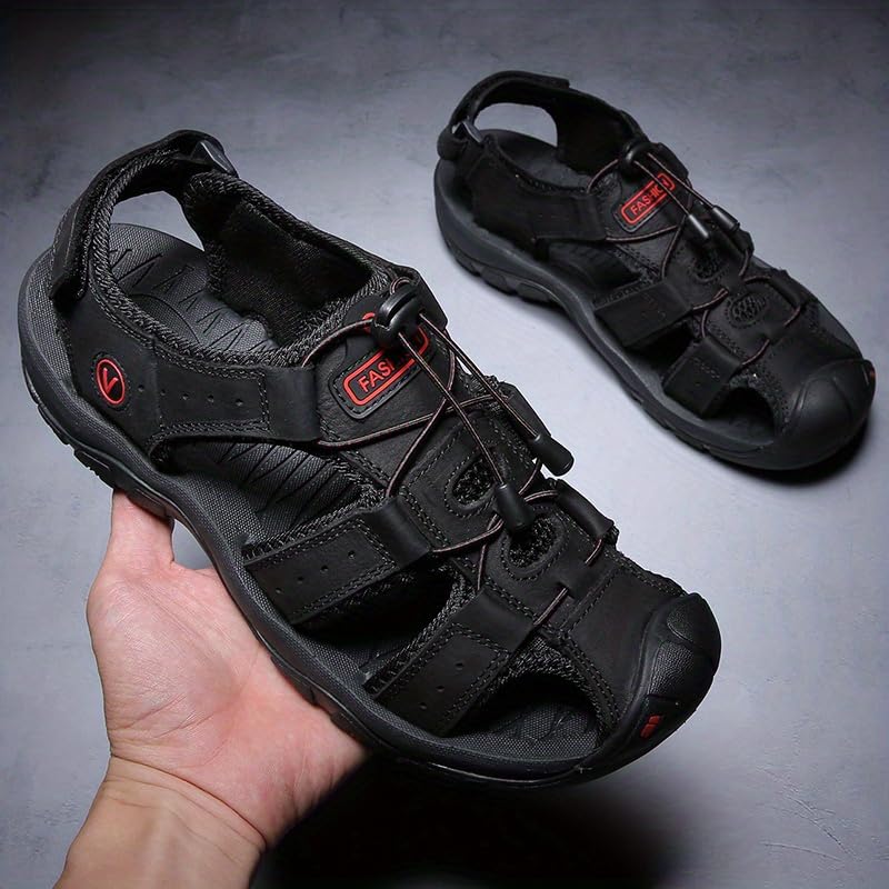 Men's Brown Adjustable Sandals - Casual Summer Beach Footwear with Rubber Sole & Comfortable Footbed (Stylish, Durable, Arch Support)3