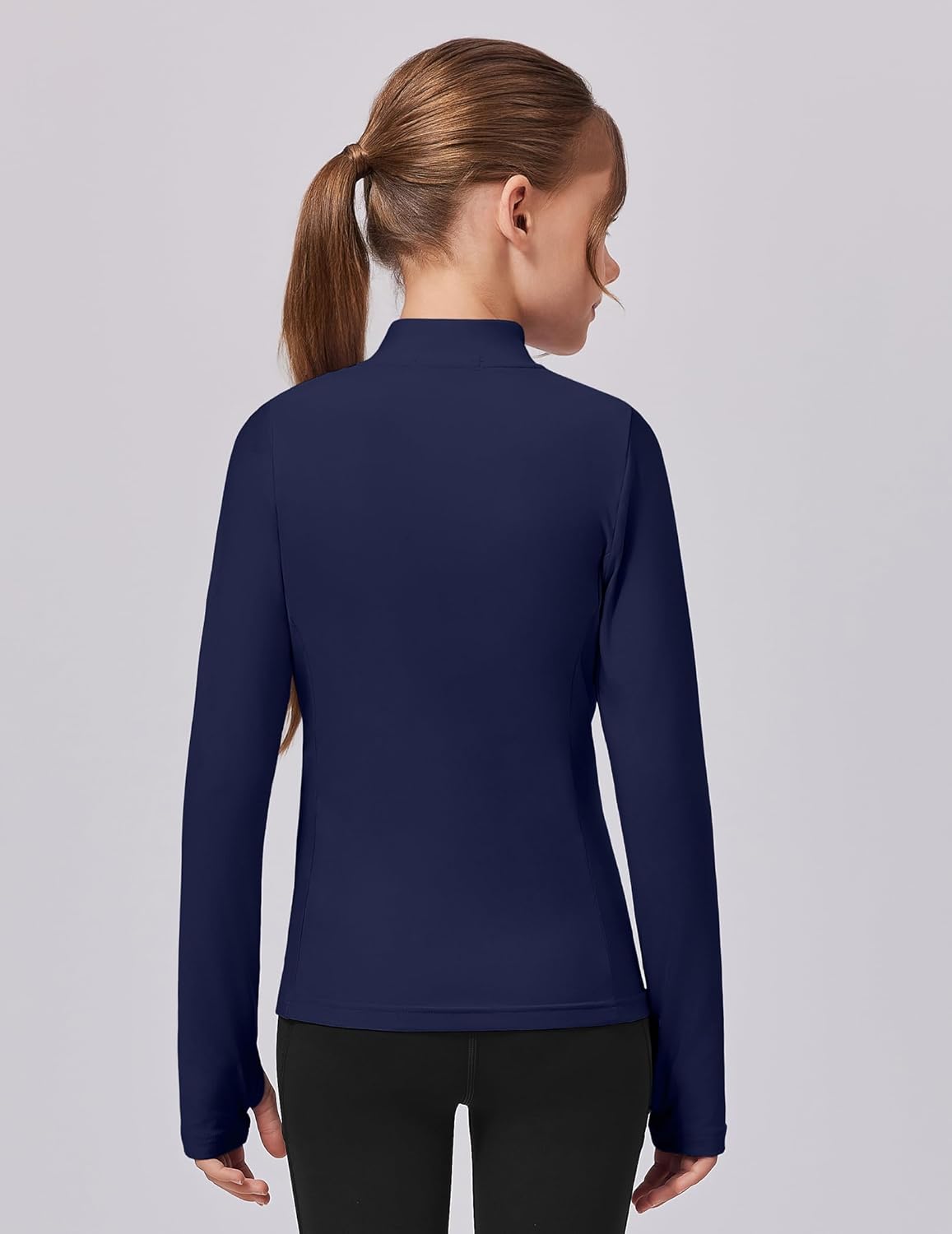 Zaclotre Girls Fleece Long Sleeve Shirts Half Zip Pullover Sweatshirt with Pockets Kids Athletic Winter Jacket - Image 3