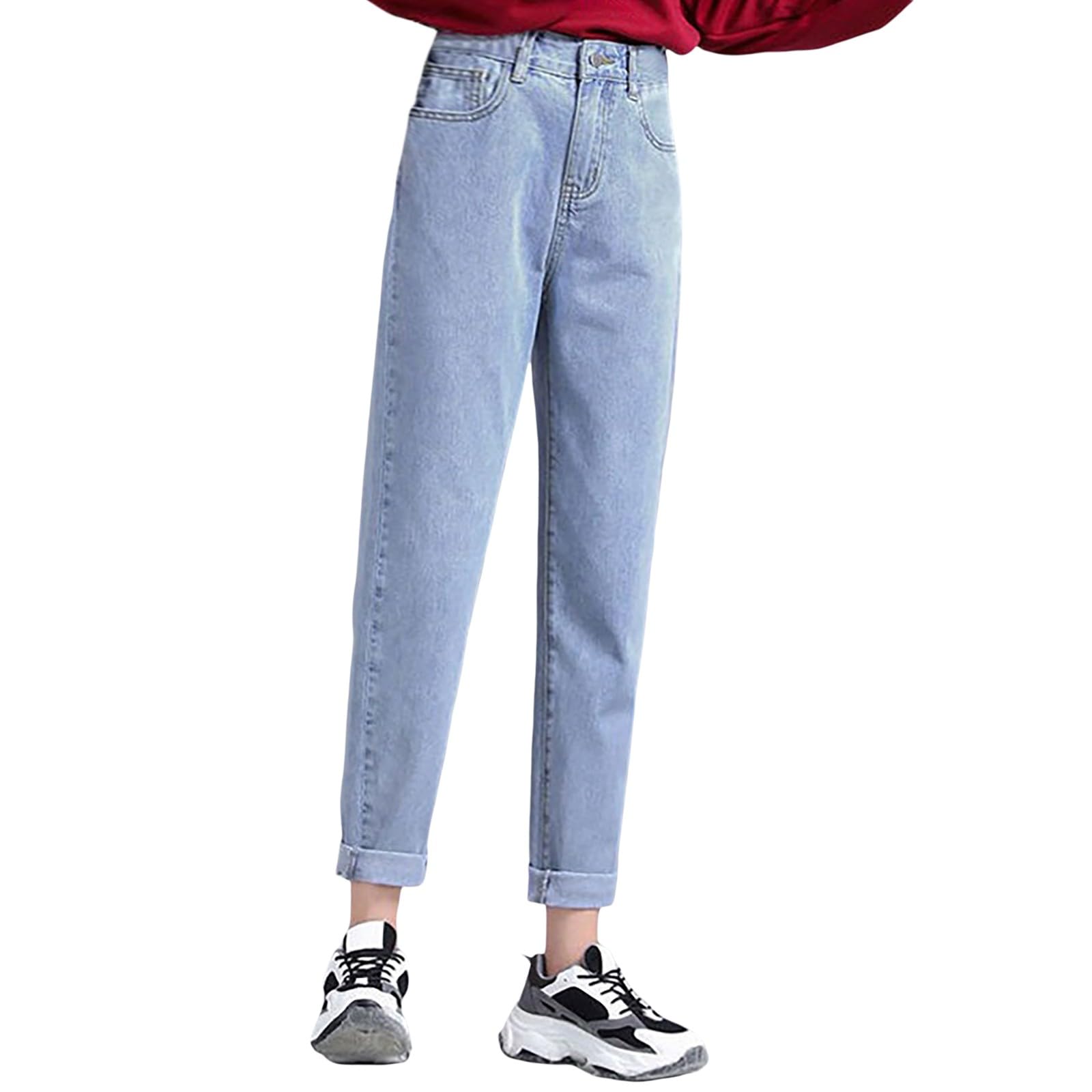 Frauen Fashion Solid Winter Hohe Taille Gerade Lose Dünne Oberbekleidung Warme Verdickte Harem Hosen