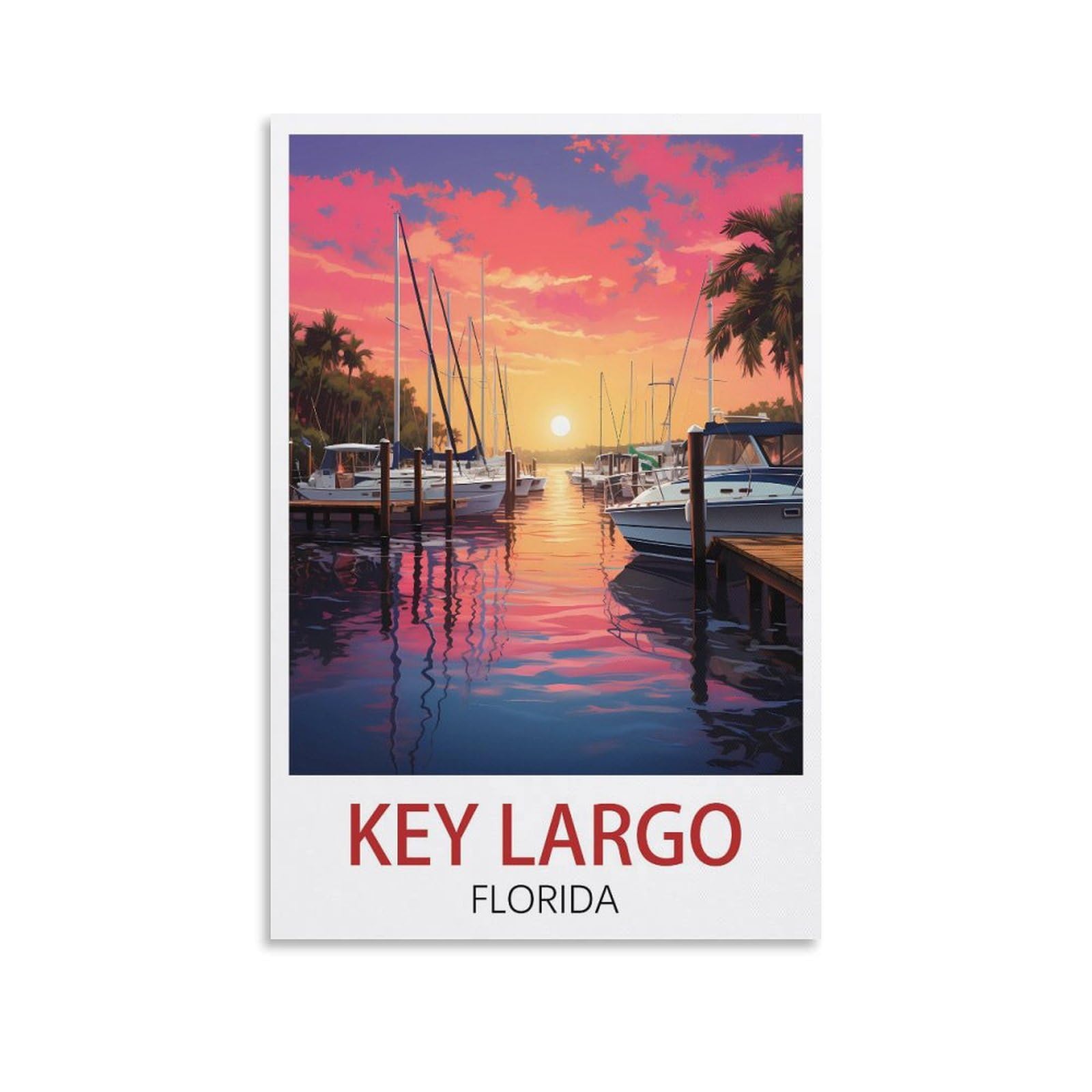 Vintage Metal Tin Sign Travel Tin Signs Metal Poster Wall Decor Office Cafe Bathroom Badroom Key Largo Florida Posters 30x30cm