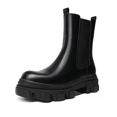 DREAM PAIRS Womens Platform Chelsea Boots Lug Sole Combat Mid Calf Slip On Chunky Ankle Booties
