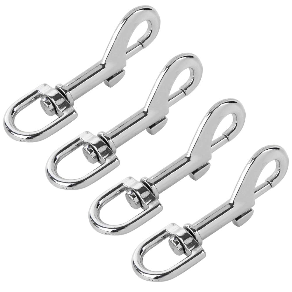 Blасk Frіdау - 60% оƒƒ AOWESM Zinc Alloy Swivel Eye Bolt Snap Hooks Nickel Plated Spring Pet Buckle Trigger Keychain Clips for Dog Leash Collar Linking and Handmade Purse Making (Pack of 4) (Silver, 16x83mm(0.63x3.27 inch))
