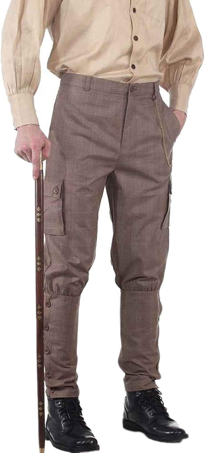 ThePirateDressing Steampunk Victorian Cosplay Costume Mens Airship Pants Trousers : Clothing, Shoes & Jewelry