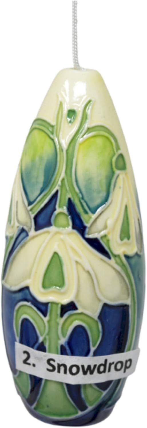 Barrel Light Pull Designed by Jeanne Mcdougall Ceramic Blind Handle Tube Lined Pottery Snowdrop Design
