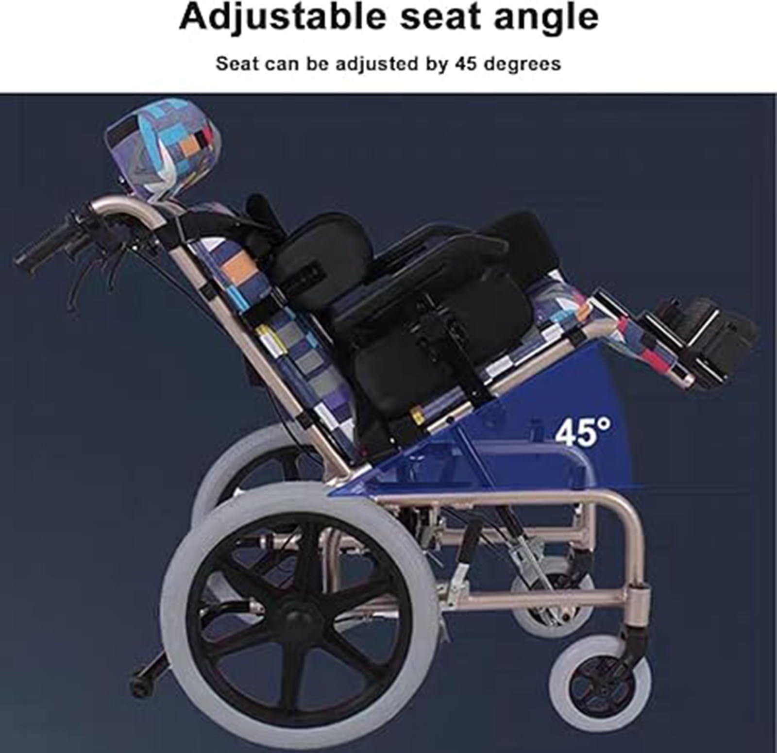 Silla de Ruedas para niños Silla de Ruedas de Transporte Plegable con Mesa para Silla de Ruedas Silla de Ruedas para niños con parálisis Cerebral, Silla de Ruedas de Acero Robusta A