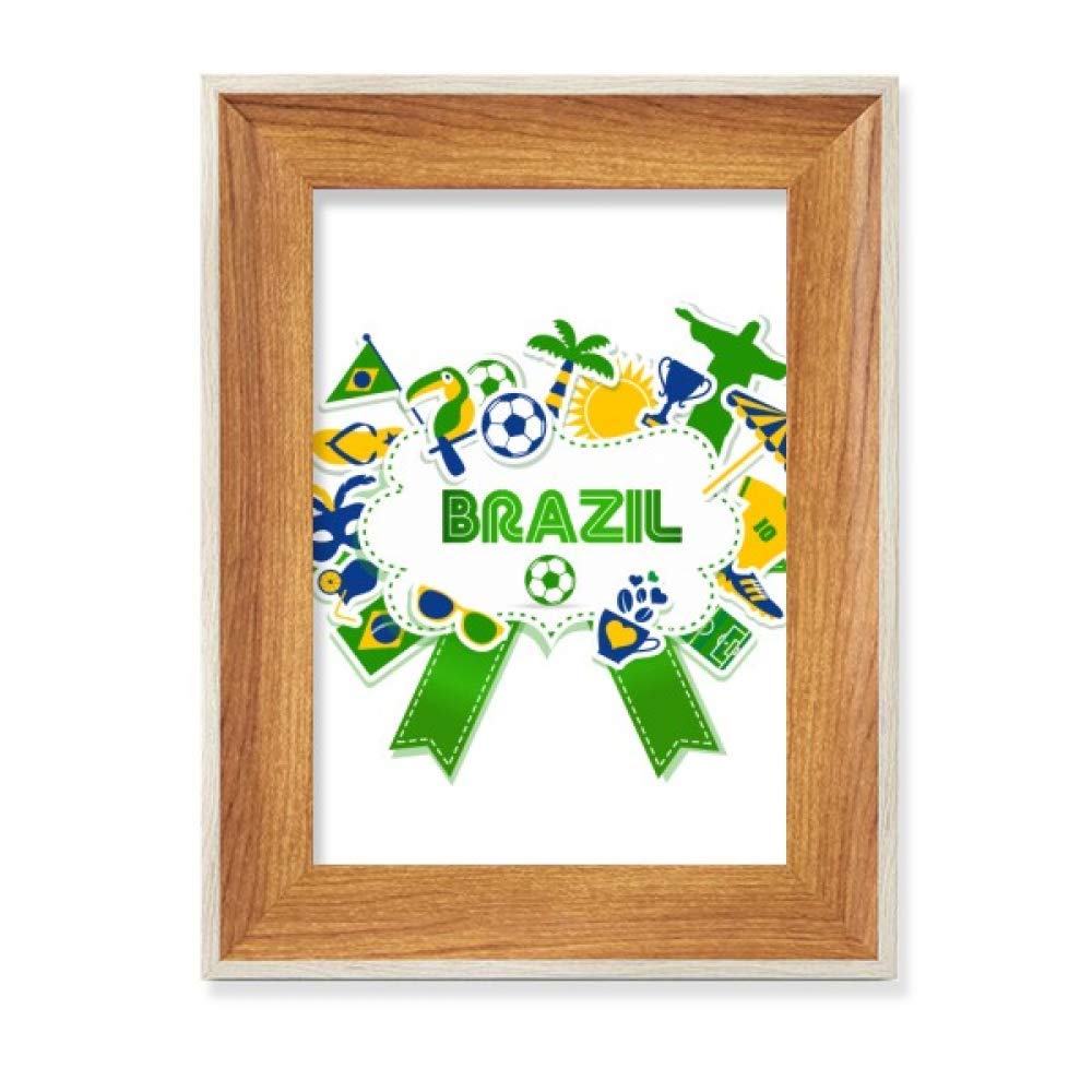 Cadre photo bois foot Brésil le cadeau idéal pour décorer un bureau d'amateur d'art