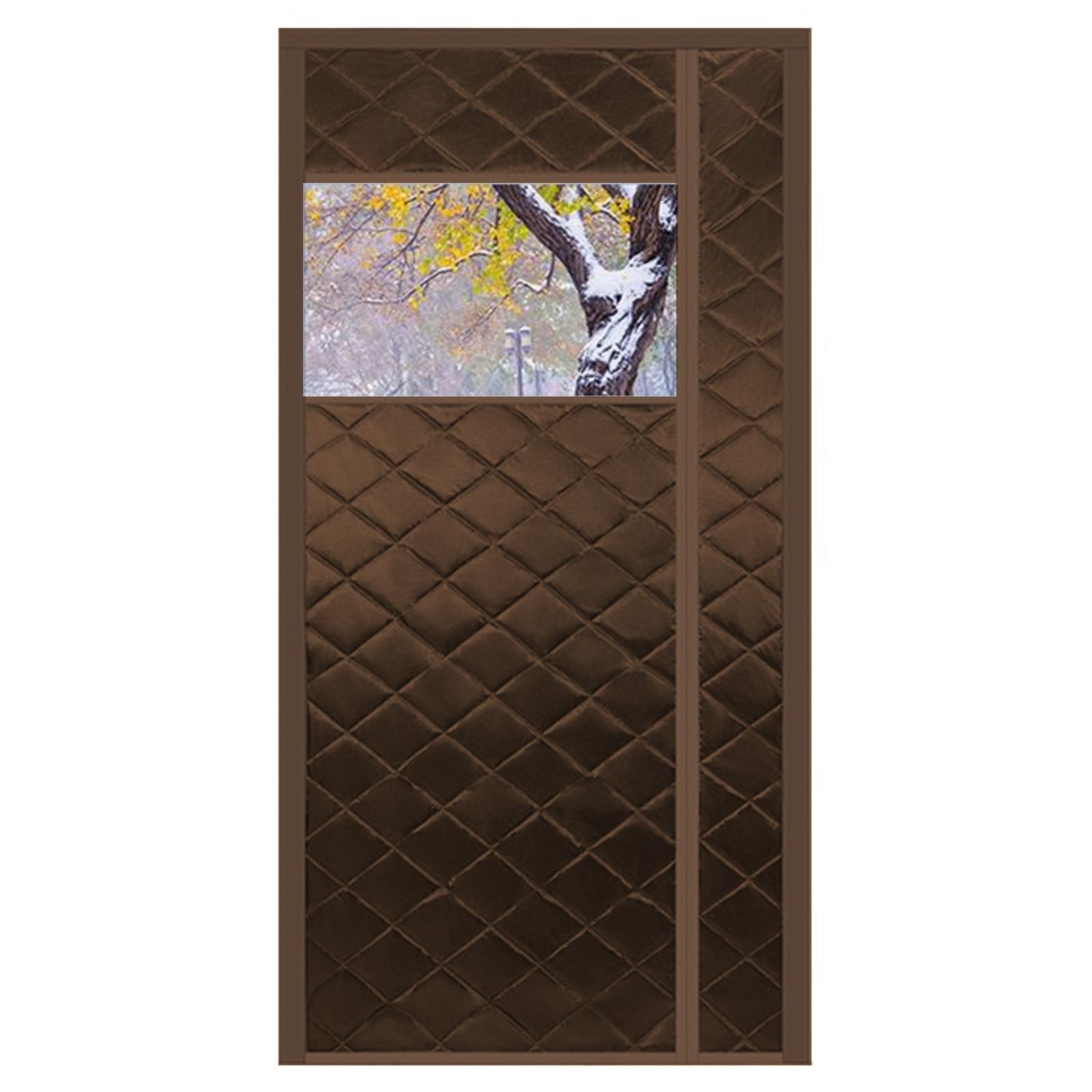 Rideau de porte thermique magnétique hiver isolant phonique marron