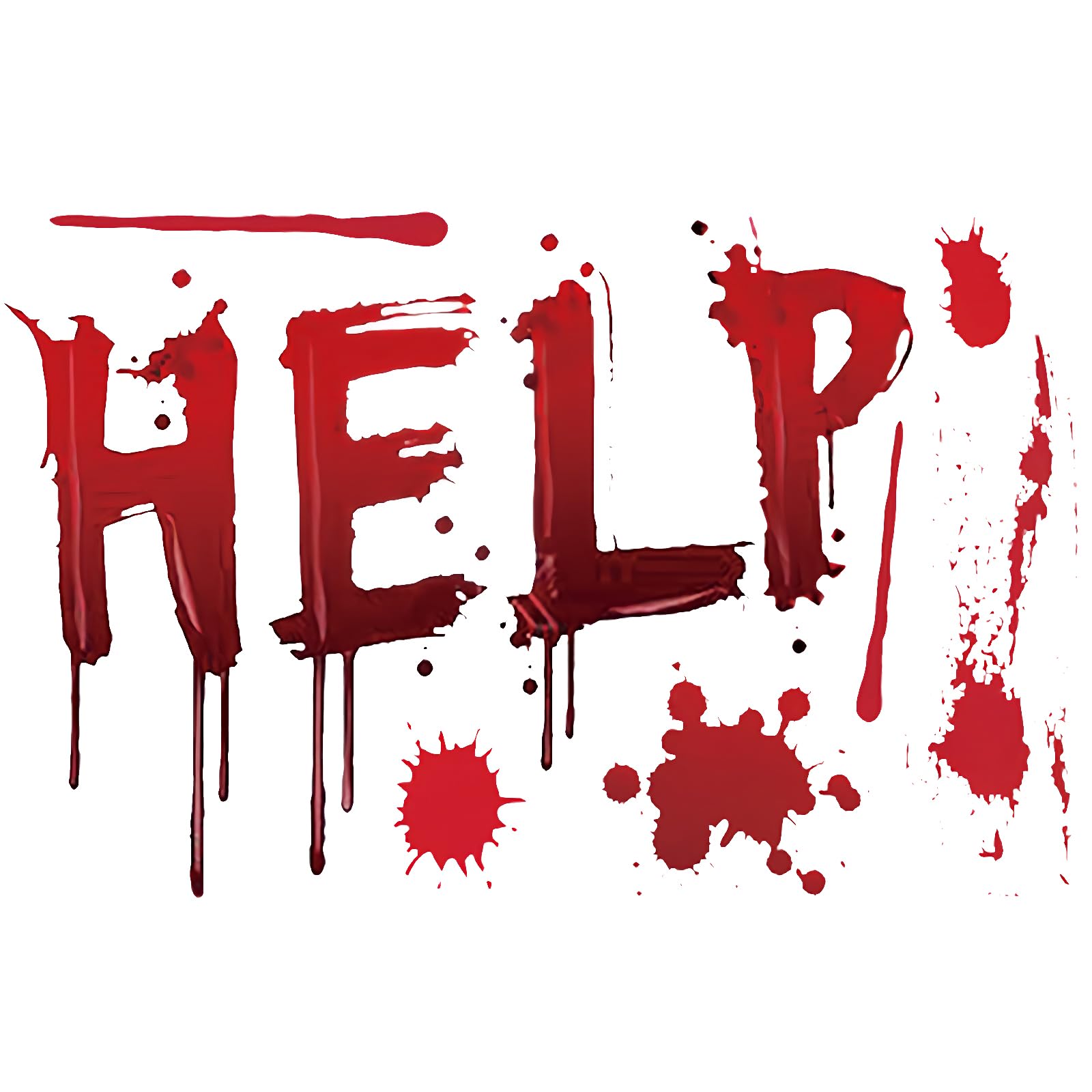 Halloween Car Window Decal - Choose from Bloody Handprints, Help Sign, or Claw Marks - Scary Halloween Car Stickers for Spooky Decoration (Help)