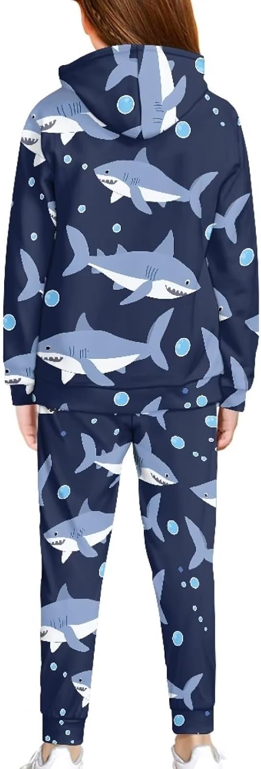 Kids Sweatsuit Youth Loose-Fit Top 2024 Trendy Comfy Casual Boys Jogging Suits Suitable for Most Occasions