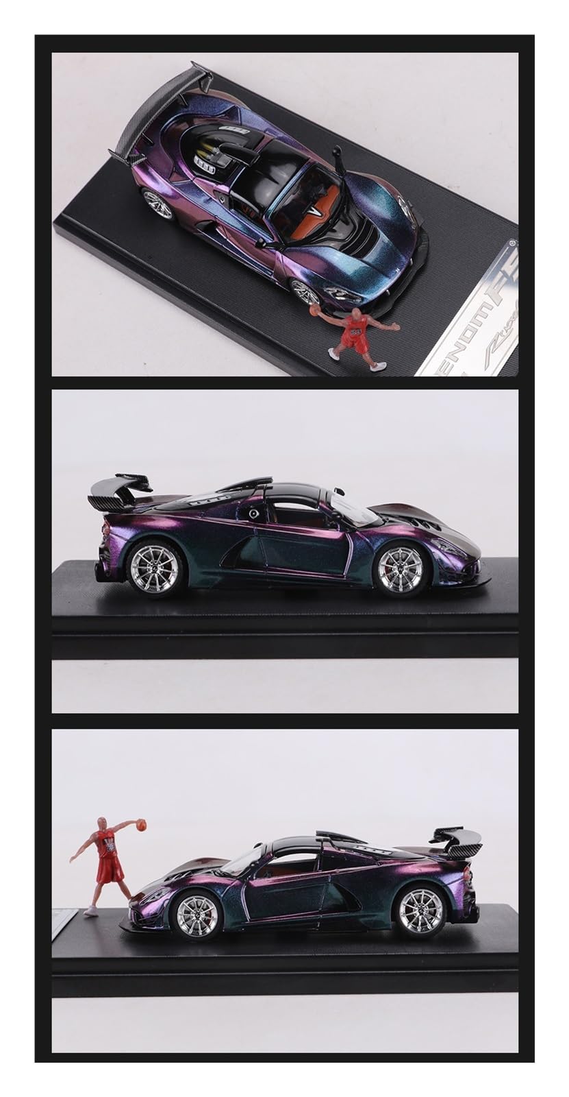 Metallo Scala Replica 1 64 Per Hennessey Venom F5 Modello Di Auto In Lega Veicolo Hobby Collezione Ornamenti Da Tavolo Hobby Veicoli Giochi Set(Purple)