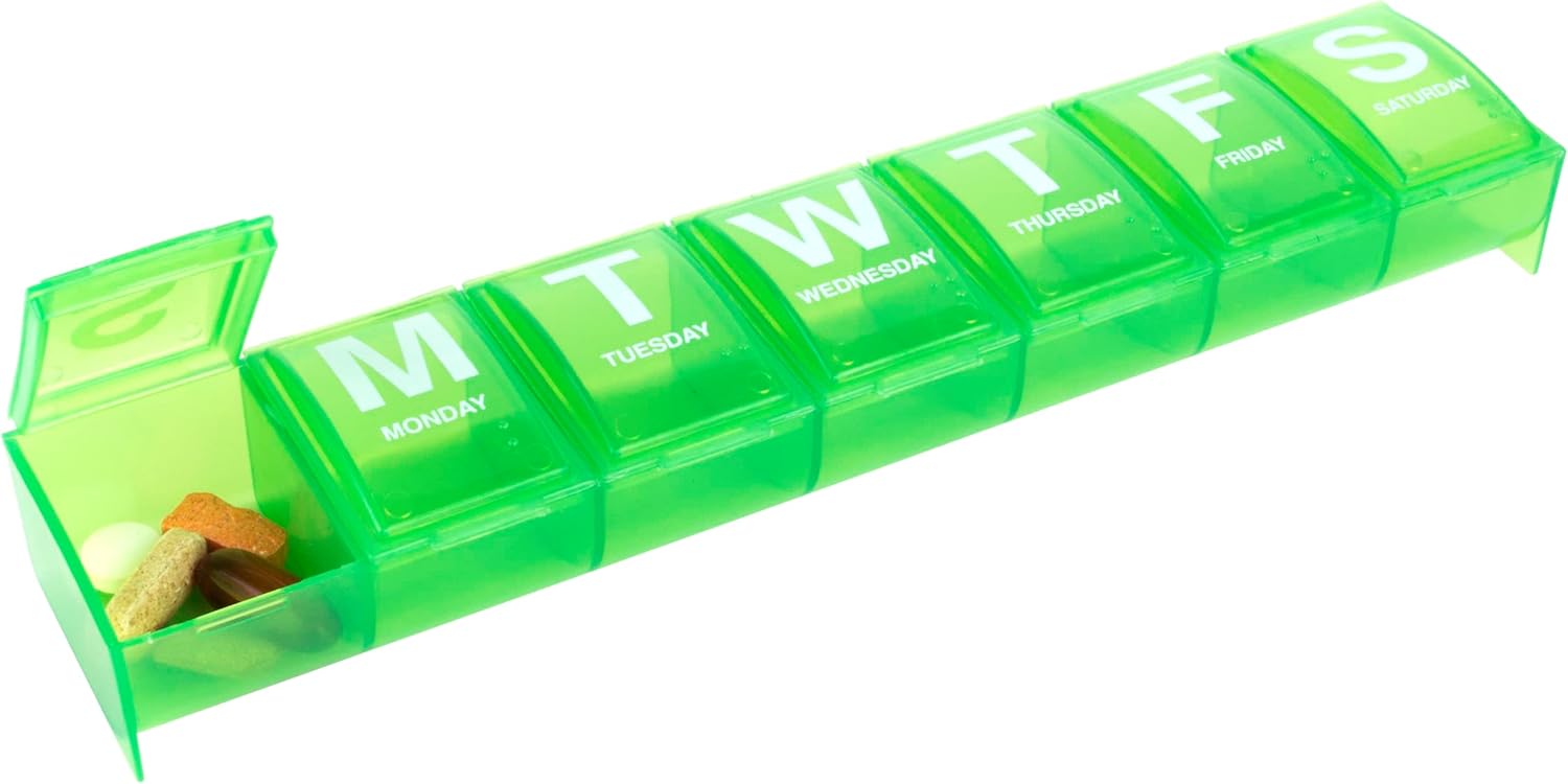Ezy Dose (7Day) Weekly Pill Organizer and Planner, Assorted, 2XLarge