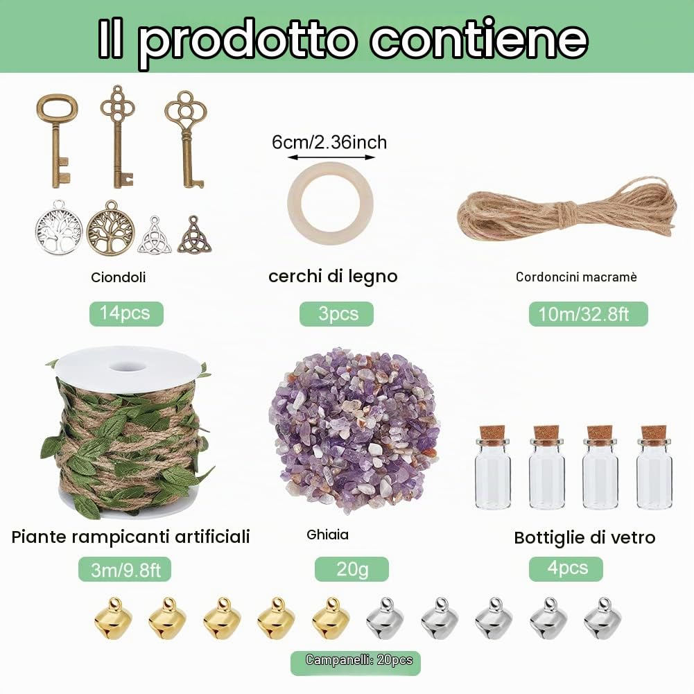 FREEBLOSS 3 Set Campane delle Streghe, Campane delle Streghe Ciondolo di Protezione per Porta Campanelli Eolici per Esterno Portico, Giardino, Decorazione della Finestra