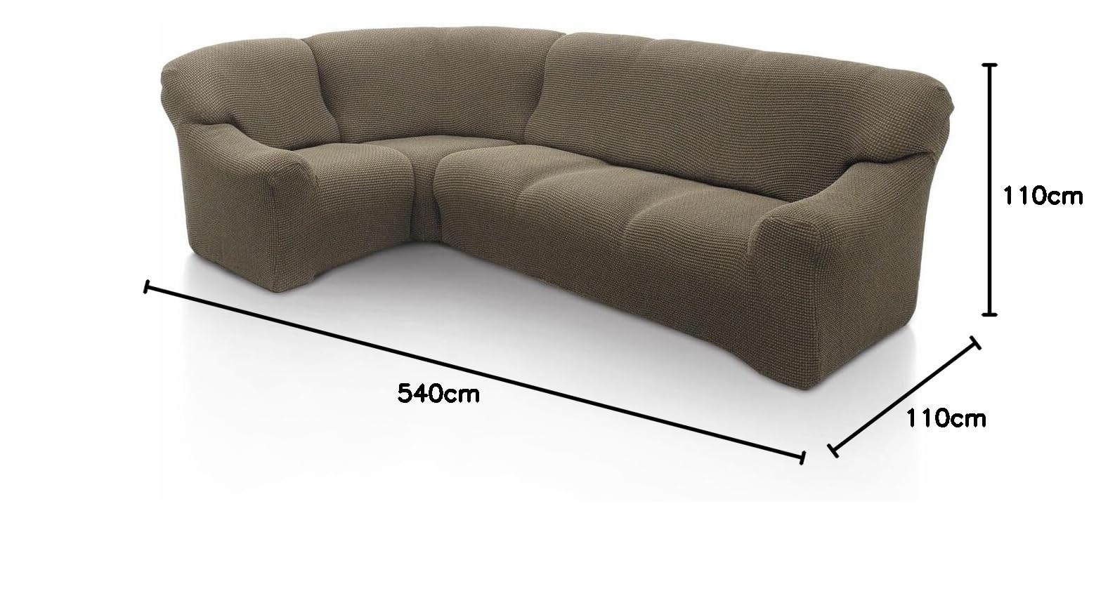 SOFASKINS super elastischer ecksofa überzug, waschbar, hochwertig, atmungsaktiv, bequem und langlebig, Sofa überzug, Einfach anzubringen, Maße (340-540 cm), Farbe Leinen