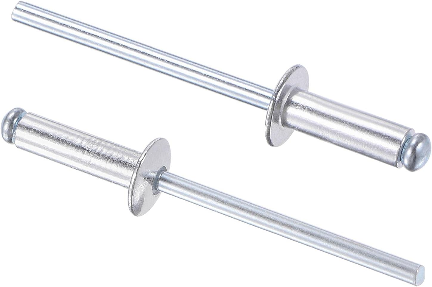 uxcell Blind Rivets, Aluminum Pull Rivets Core Decoration Rivets 4mm Diameter 6mm Grip Length Silver Tone, 120pcs