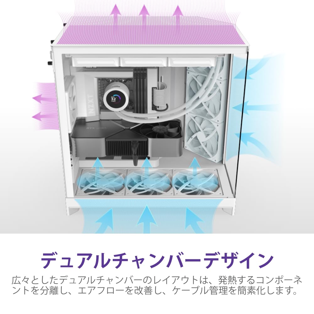 Amazon | NZXT H9 Flow (2025) デュアルチャンバー ミドルタワー型PC