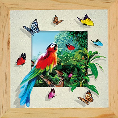 Xu's Home Decor - Parrots Butterflies Lenticular 3D Picture Animal Poster Painting Wall Art Decor #TOP1