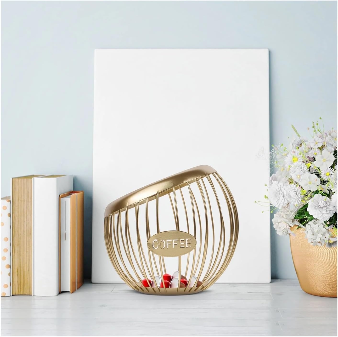 Metal Storage Organizer Iron Basket For Coffee Capsules Biscuits Chocolates Countertop Dining Table Utility Holder