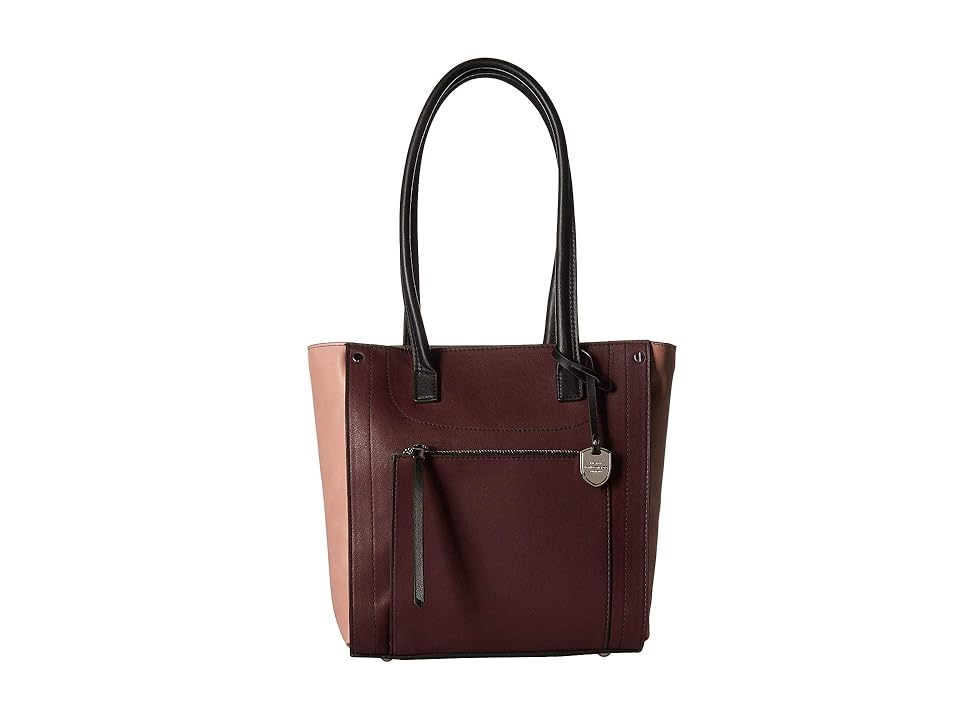 

London Fog Bloomfield Shopper (Berry/Old Rose/Black) Handbags, Brown